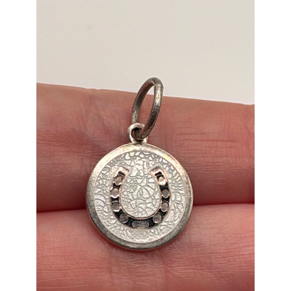Lola Sterling Silver Pendant Enamel Good Luck Horseshoe Design